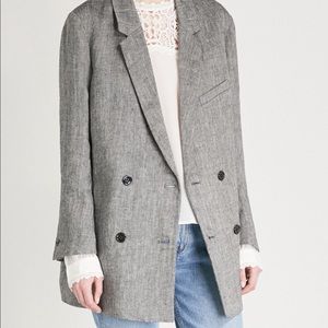 Kooples Grey Linen Blazer